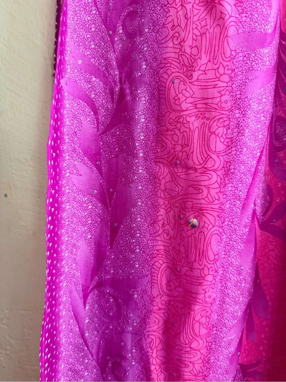 Unk Bright Pink Sheer Scarf with Subtle Jacquard